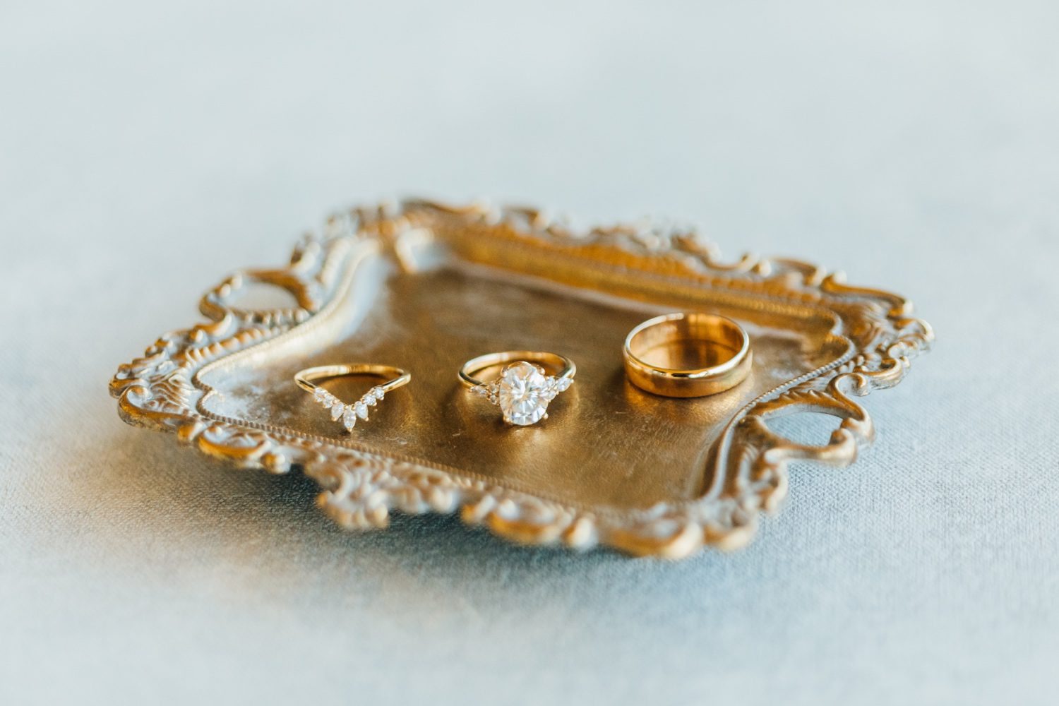 Gold Wedding Jewelry for european chateau inspired wedding by wine country photographer Jessica Sofranko