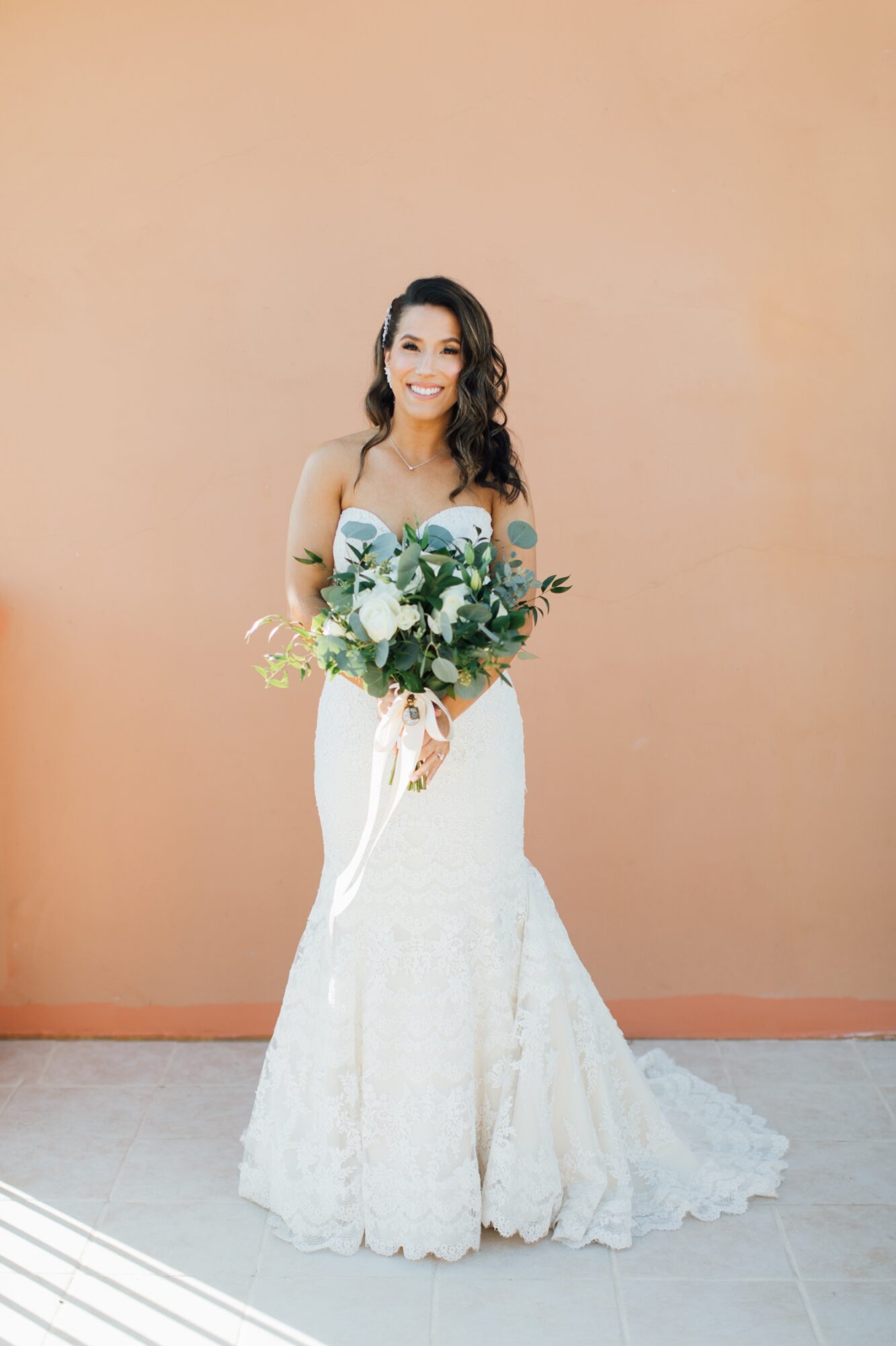 Bride at Tuscany inspired wedding at Aterno Estate in Paso Robles California by wine country photographer Jessica Sofranko