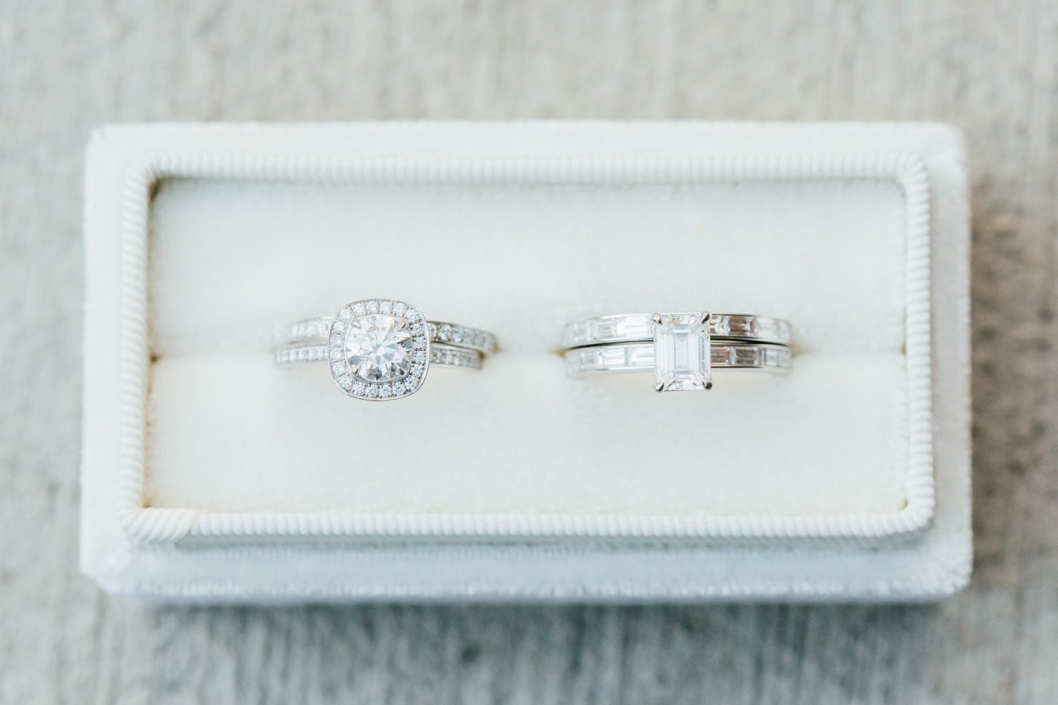 Elegant Engagement ring with diamond wedding bacnds.