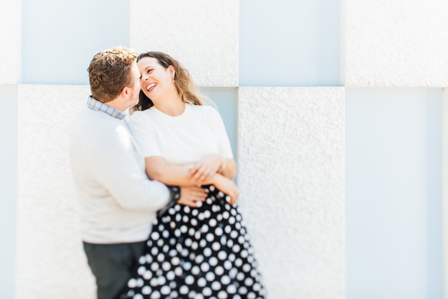 disney themed couples session with polkadot skirt