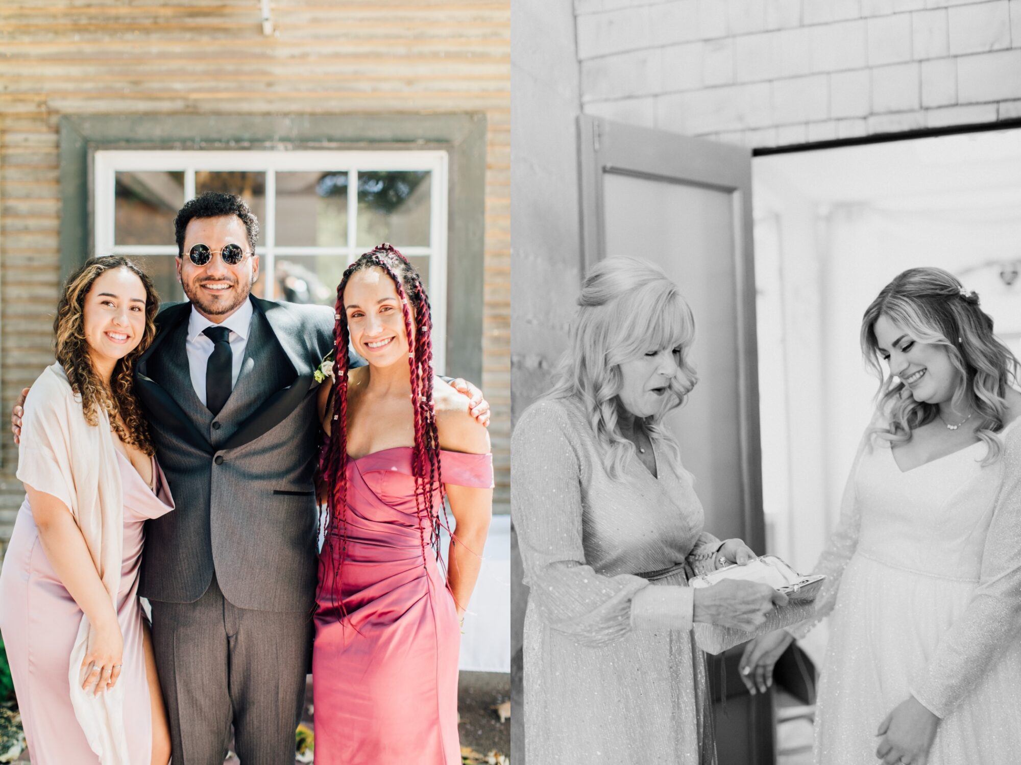 groom with family and mother with bride