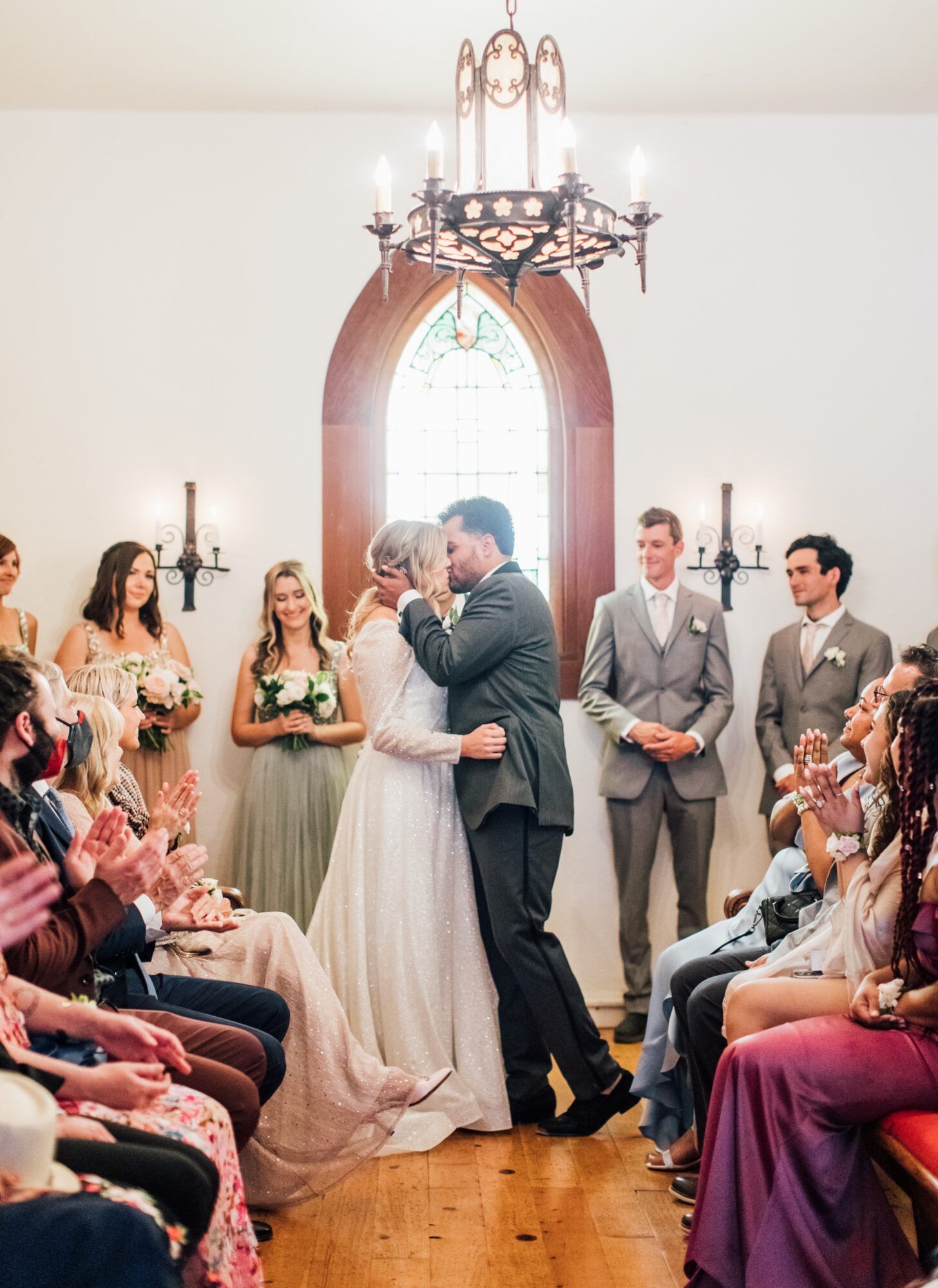 ceremony at Harmony Chapel wedding in Cambria, CA