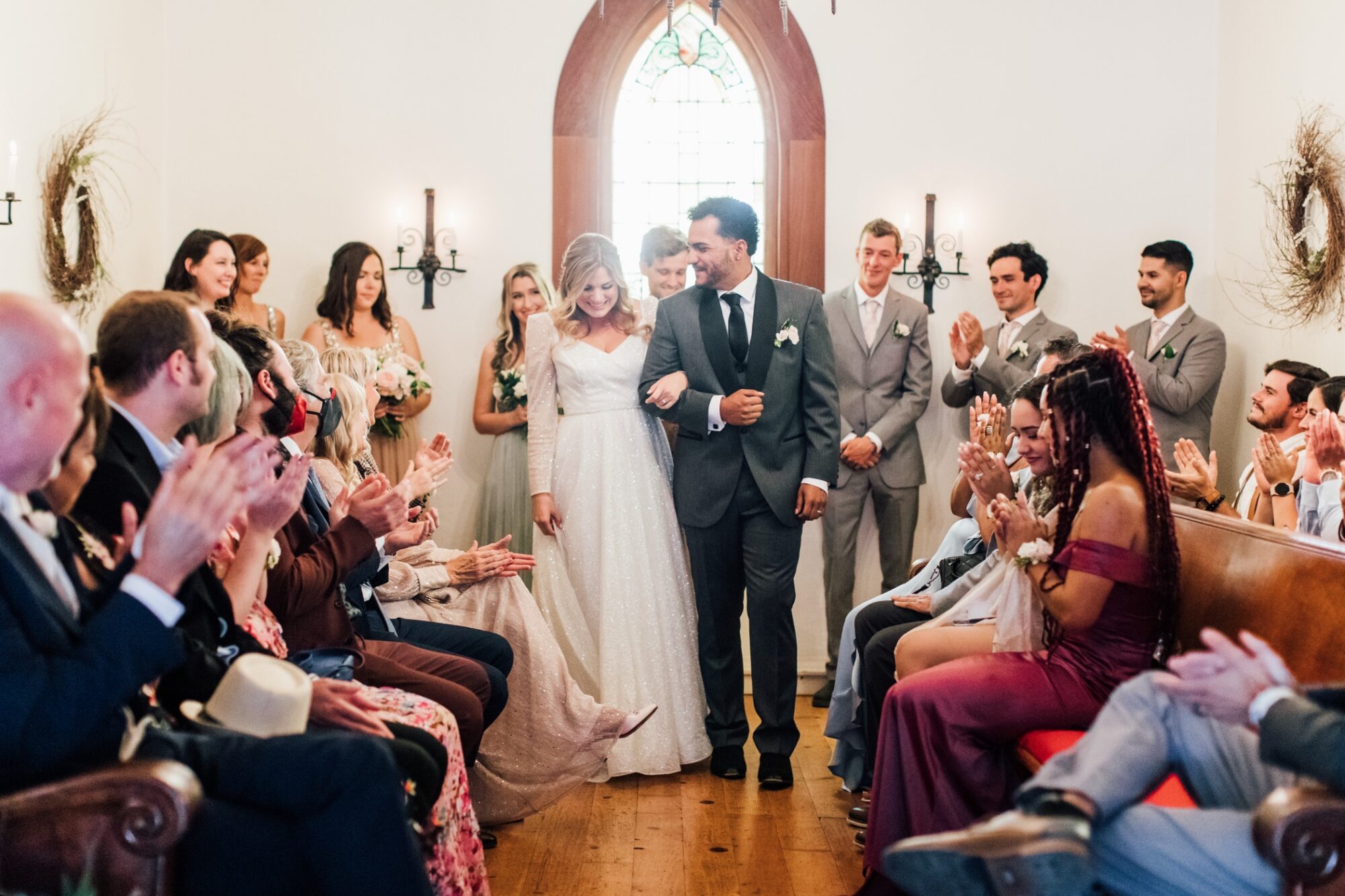 ceremony at Harmony Chapel wedding in Cambria, CA