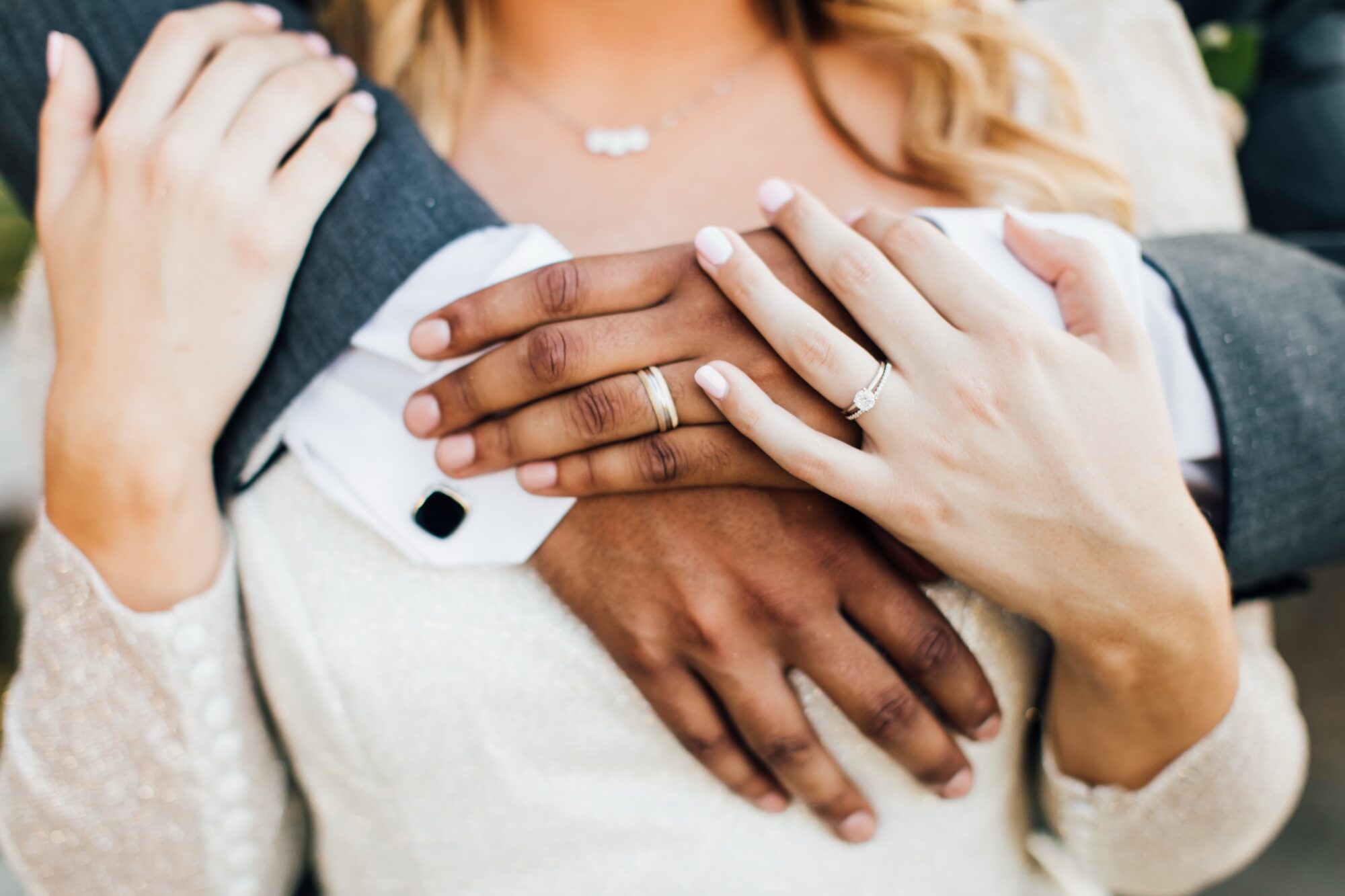 couples hand with rings
