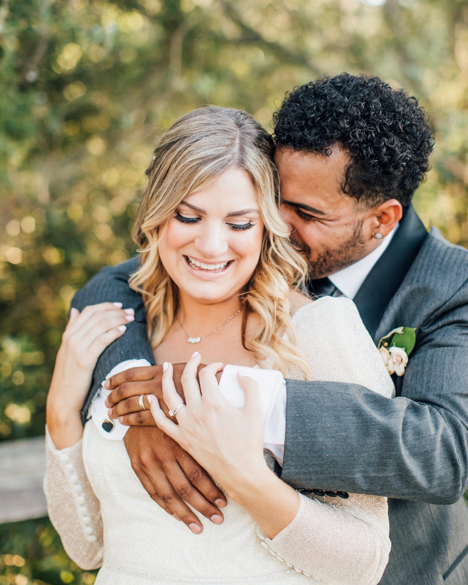 Bride and groom couple sunset portraits at their Harmony Chapel wedding in Cambria, CA