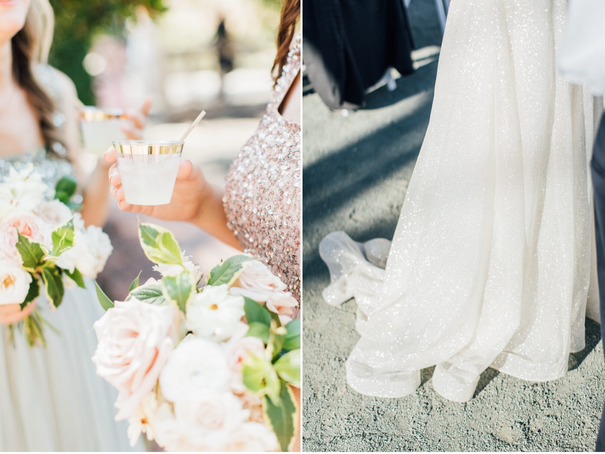 sparkly details at Harmony Chapel wedding in Cambria, CA