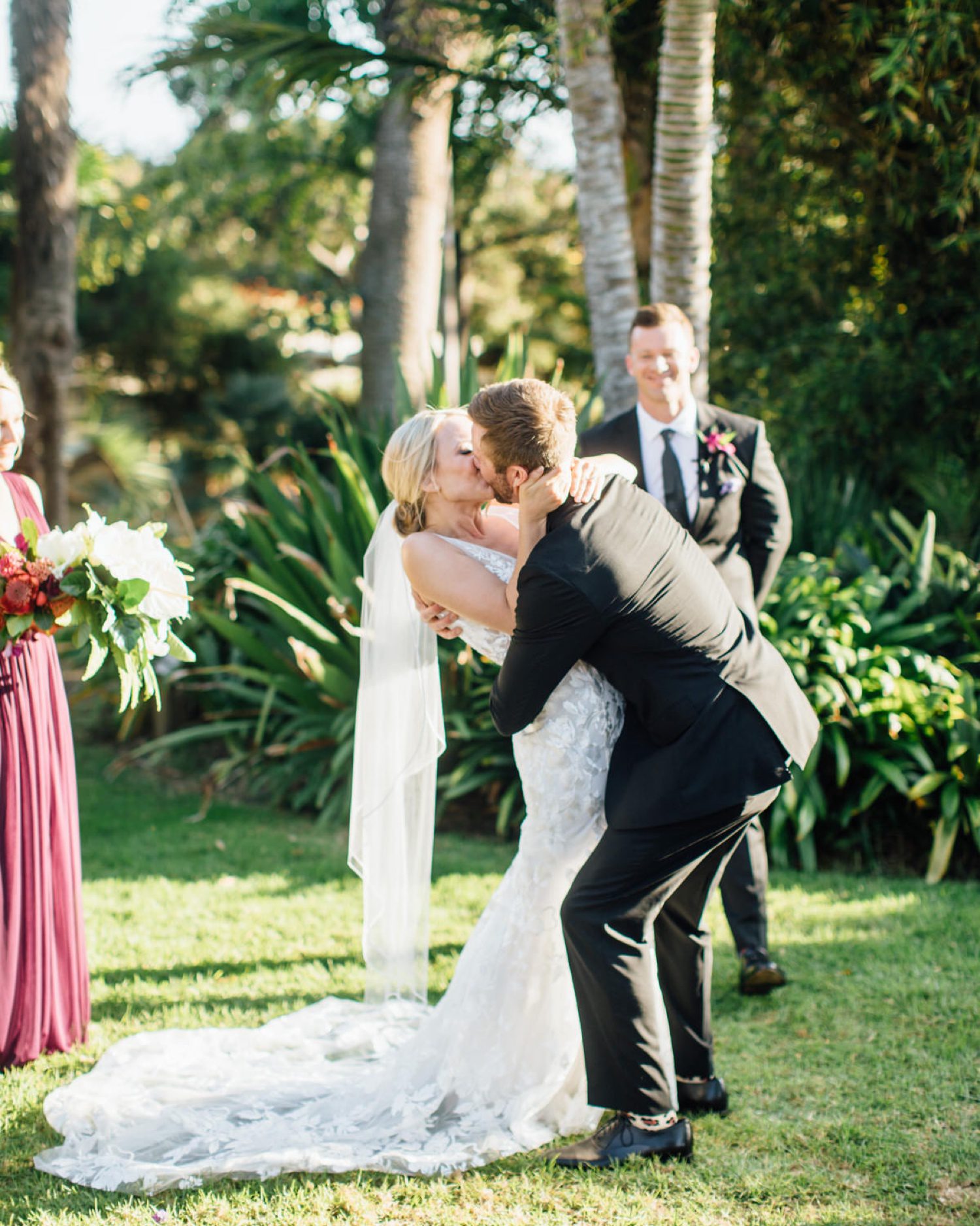 First Kiss between Bride and Groom as Husband and Wife