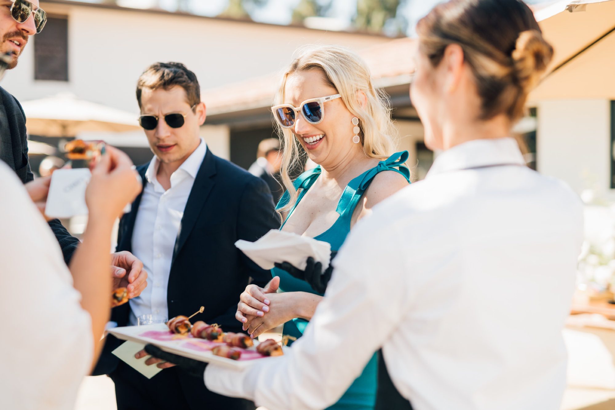 appetizers by Chef's Table at spanish inspired destination wedding at la Lomita Ranch