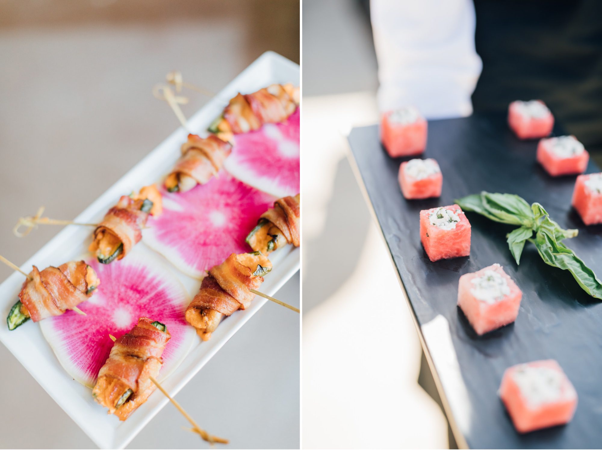 appetizers by Chef's Table at spanish inspired destination wedding at la Lomita Ranch