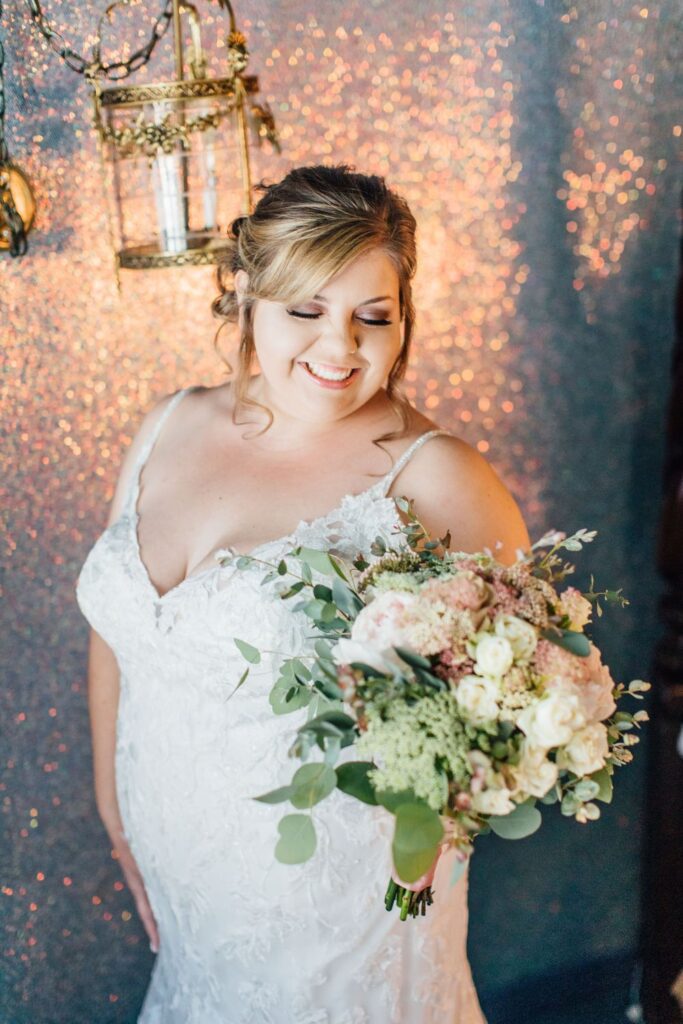 San Luis Obispo Bride hair and makeup and wedding dress.