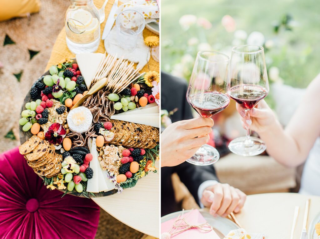 Romantic picnic for cocktail hour at Hammersky vineyards