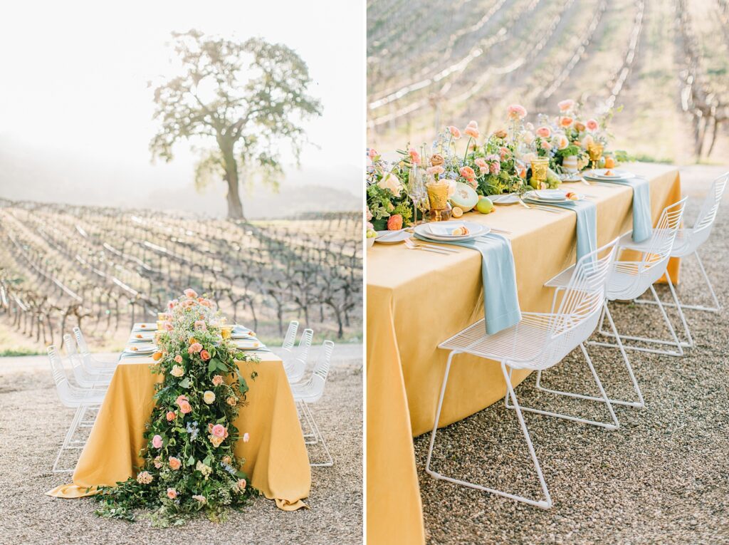Romantic wedding reception at Hammersky vineyards