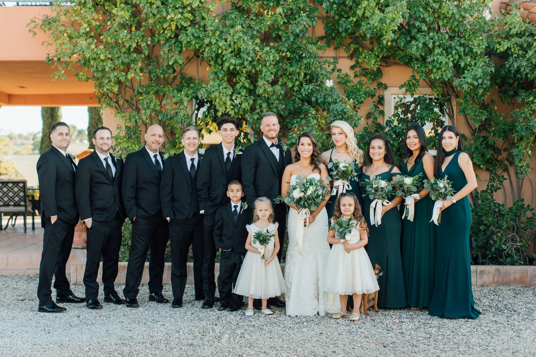 wedding party at European chateau inspired estate in Paso Robles California by jessica sofranko